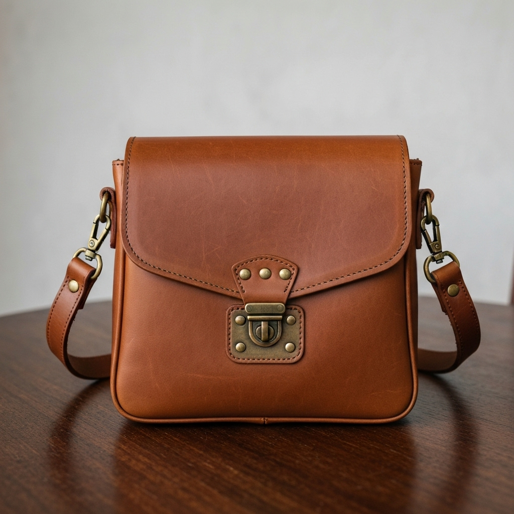 Cognac Leather Crossbody